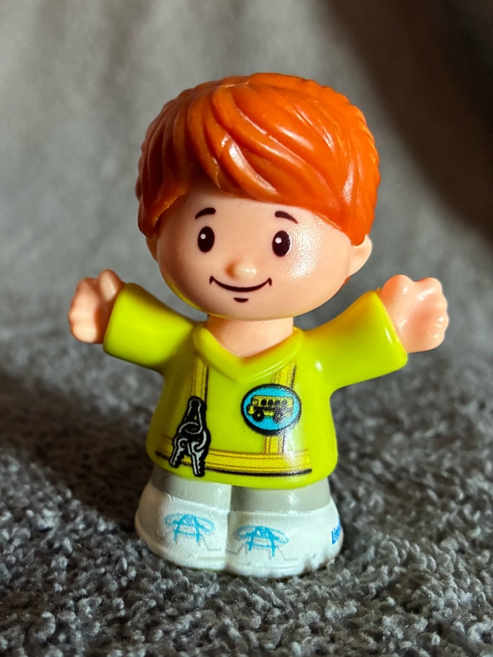 Fisher Price Little People Bus Driver with Orange Hair and Yellow Shirt